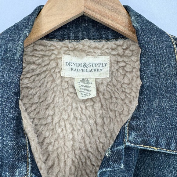 Ralph Lauren Blue Denim Jacket with Red Patch - Picture 2 of 14